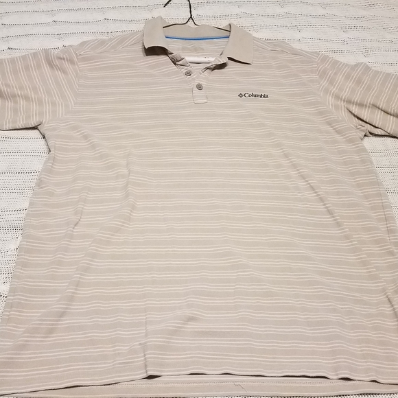 Men's XL tan stripe Columbia shirt - Picture 1 of 3
